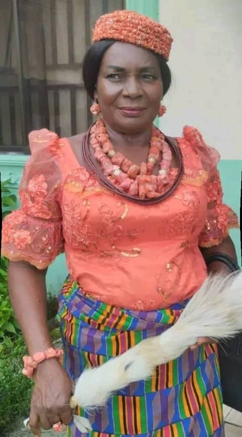 Chief Mrs. Emily Ede, Ada Igbuduya 1 of Ekpeye Ethnic Nation and Treasurer, Ekpeye Ethnic Nation Language Committee.